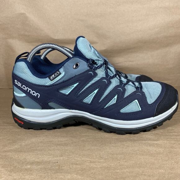 Salomon Women's Size 7.5 Waterproof Contagrip Trail/Athletic Shoes Light Blue - Picture 2 of 11